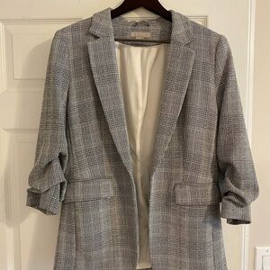 H&M Women's Gray Plaid Blazer